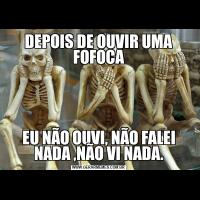 DEPOIS DE OUVIR UMA FOFOCAEU NÃO OUVI, NÃO FALEI NADA ,NÃO VI NADA.