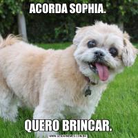 ACORDA SOPHIA.QUERO BRINCAR.