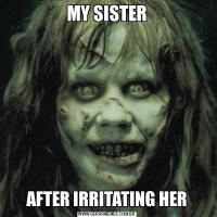 MY SISTERAFTER IRRITATING HER
