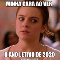 MINHA CARA AO VER O ANO LETIVO DE 2020