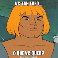 VC TAH FOFO...O QUE VC QUER?