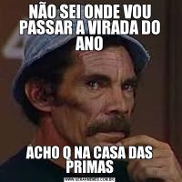 NÃO SEI ONDE VOU PASSAR A VIRADA DO ANOACHO Q NA CASA DAS PRIMAS