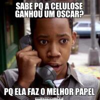 SABE PQ A CELULOSE GANHOU UM OSCAR?PQ ELA FAZ O MELHOR PAPEL
