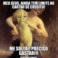 MEU DEUS, AINDA TEM LIMITE NO CARTAO DE CRÉDITO!ME SOLTA!! PRECISO GASTAR!!!