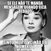 SE ELE NÃO TE MANDA MENSAGEM QUANDO FICA BEBADOSINTO MUITO VC, NÃO É A NUMERO 1