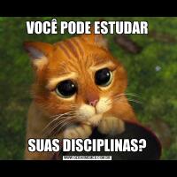 VOCÊ PODE ESTUDARSUAS DISCIPLINAS?