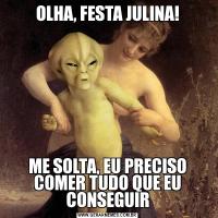 OLHA, FESTA JULINA!ME SOLTA, EU PRECISO COMER TUDO QUE EU CONSEGUIR