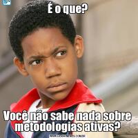 É o que?Você não sabe nada sobre metodologias ativas?