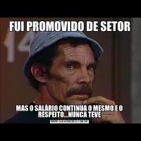 FUI PROMOVIDO DE SETORMAS O SALÁRIO CONTINUA O MESMO E O RESPEITO...NUNCA TEVE