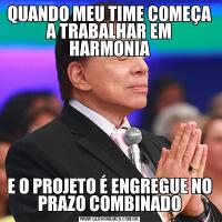 QUANDO MEU TIME COMEÇA A TRABALHAR EM HARMONIAE O PROJETO É ENGREGUE NO PRAZO COMBINADO