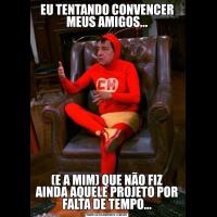 EU TENTANDO CONVENCER MEUS AMIGOS...(E A MIM) QUE NÃO FIZ AINDA AQUELE PROJETO POR FALTA DE TEMPO...