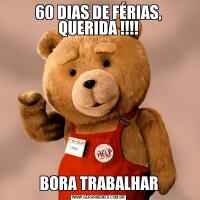 60 DIAS DE FÉRIAS, QUERIDA !!!!BORA TRABALHAR