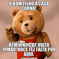 O BOM FILHO À CASA TORNA!BEM VINDO DE VOLTA IRMÃO, VOCÊ FEZ FALTA POR AQUI.