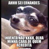 AHHH SEI ERNANDESINVENTA NÃO KKKK, OLHA MINHA CARA DE QUEM ACREDITA