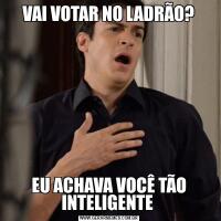 VAI VOTAR NO LADRÃO?EU ACHAVA VOCÊ TÃO INTELIGENTE 