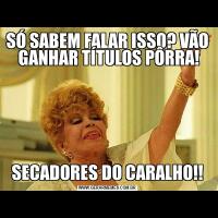 SÓ SABEM FALAR ISSO? VÃO  GANHAR TÍTULOS PÔRRA!SECADORES DO CARALHO!!