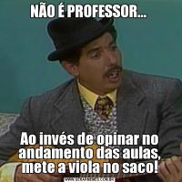 NÃO É PROFESSOR... Ao invés de opinar no andamento das aulas, mete a viola no saco!