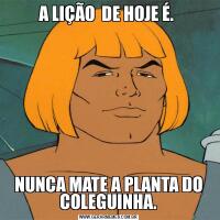 A LIÇÃO  DE HOJE É. NUNCA MATE A PLANTA DO COLEGUINHA.