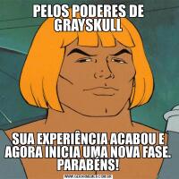 PELOS PODERES DE GRAYSKULLSUA EXPERIÊNCIA ACABOU E AGORA INICIA UMA NOVA FASE.
PARABÉNS!