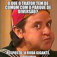 O QUE O TRATOR TEM DE COMUM COM O PARQUE DE DIVERSÃO?RESPOSTA:  A RODA GIGANTE.