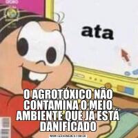 O AGROTÓXICO NÃO CONTAMINA O MEIO AMBIENTE QUE JÁ ESTÁ DANIFICADO
