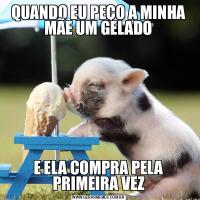 QUANDO EU PEÇO A MINHA MÃE UM GELADOE ELA COMPRA PELA PRIMEIRA VEZ