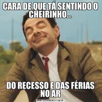 CARA DE QUE TÁ SENTINDO O CHEIRINHO...DO RECESSO E DAS FÉRIAS NO AR