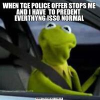 WHEN TGE POLICE OFFER STOPS ME AND I HAVE  TO PREDENT  EVERTHYNG ISSO NORMAL