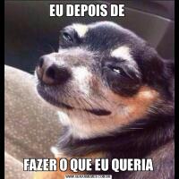 EU DEPOIS DE FAZER O QUE EU QUERIA