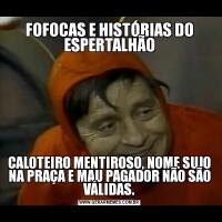 FOFOCAS E HISTÓRIAS DO ESPERTALHÃOCALOTEIRO MENTIROSO, NOME SUJO NA PRAÇA E MAU PAGADOR NÃO SÃO VÁLIDAS.
