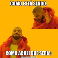 COMO ESTÁ SENDO:COMO ACHEI QUE SERIA: