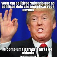votar em políticos sabendo que as políticas dele vão prejudicar você mesmoé como uma barata ir atrás do chinelo
