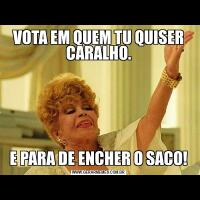 VOTA EM QUEM TU QUISER CARALHO.E PARA DE ENCHER O SACO!