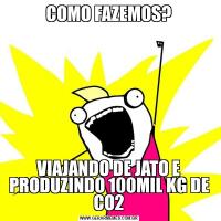 COMO FAZEMOS?VIAJANDO DE JATO E PRODUZINDO 100MIL KG DE CO2