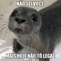 NÃO SEI VOCÊMAIS HOJE NÃO TÔ LEGAL