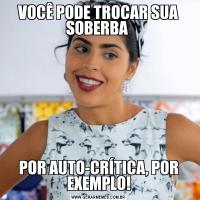 VOCÊ PODE TROCAR SUA SOBERBA POR AUTO-CRÍTICA, POR EXEMPLO!