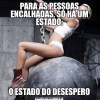 PARA AS PESSOAS ENCALHADAS, SÓ HÁ UM ESTADO:O ESTADO DO DESESPERO