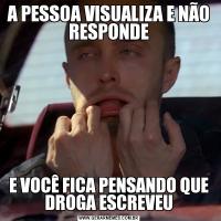 A PESSOA VISUALIZA E NÃO RESPONDEE VOCÊ FICA PENSANDO QUE DROGA ESCREVEU