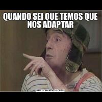 QUANDO SEI QUE TEMOS QUE NOS ADAPTAR