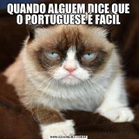 QUANDO ALGUEM DICE QUE O PORTUGUESE É FACIL