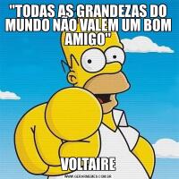 ''TODAS AS GRANDEZAS DO MUNDO NÃO VALEM UM BOM AMIGO''VOLTAIRE