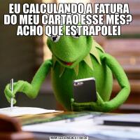 EU CALCULANDO A FATURA DO MEU CARTÃO ESSE MÊS? 
ACHO QUE ESTRAPOLEI