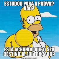 ESTUDOU PARA A PROVA? NÃO?ESTÁ ACHANDO QUE O SEU DESTINO JÁ FOI TRAÇADO?