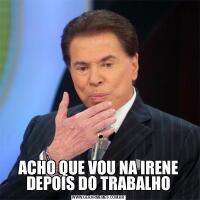 ACHO QUE VOU NA IRENE DEPOIS DO TRABALHO