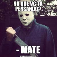 NO QUE VC TÁ PENSANDO?- MATE
