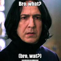 Bro, what?(bro, wat?)