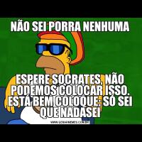 NÃO SEI PORRA NENHUMAESPERE SOCRATES, NÃO PODEMOS COLOCAR ISSO. ESTÁ BEM COLOQUE: SÓ SEI QUE NADASEI