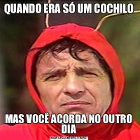 QUANDO ERA SÓ UM COCHILO MAS VOCÊ ACORDA NO OUTRO DIA