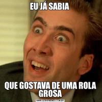 EU JÁ SABIA QUE GOSTAVA DE UMA ROLA GROSA