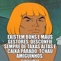 EXISTEM BONS E MAUS GESTORES. DESCONFIE SEMPRE DE TAXAS ALTAS E CAIXA PARADO. TCHAU AMIGUINHOS.